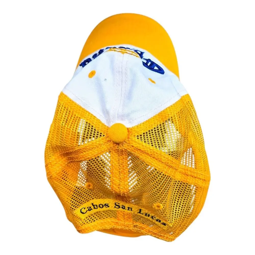 Corona Extra Beer Hat Cap Mens Adjustable Strapback Yellow White Two Tone Mesh